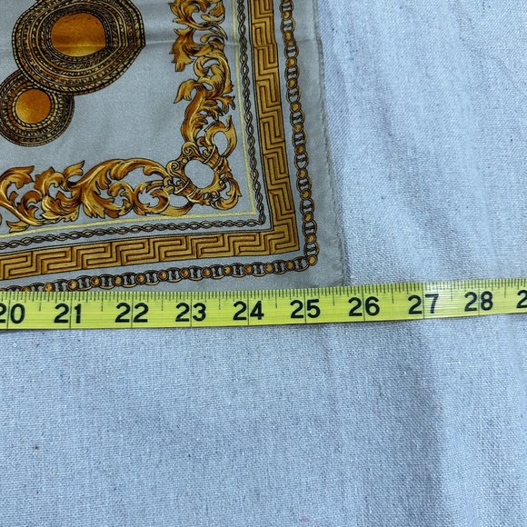 Vintage First Issue Gold Medallion silk oblong scarf - Picture 9 of 11
